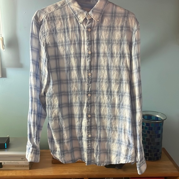 Black Brown linen button down shirt - Picture 1 of 4